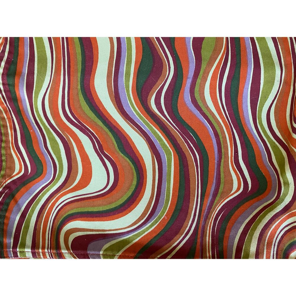 Crate & Barrel Waves Placemats Green Mod design Boho set‎ of 6 100%Cotton groovy